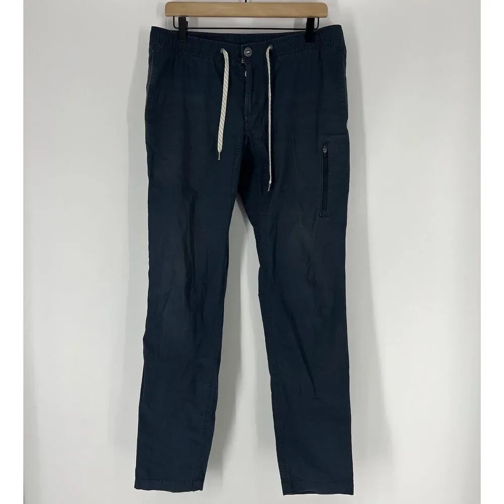 Vuori Pants Size Large Mens 32x32 Navy Ripstop Climber Pockets Outdoor Hiking
